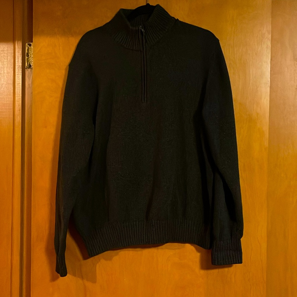 Calvin Klein Men’s XXL Quarter Zip Sweater, Color- Charcoal
